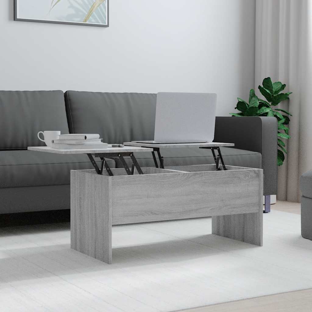 JUNG Vida Couchtisch Grau Sonoma 102x50,5x46,5 cm Holzwerkstoff