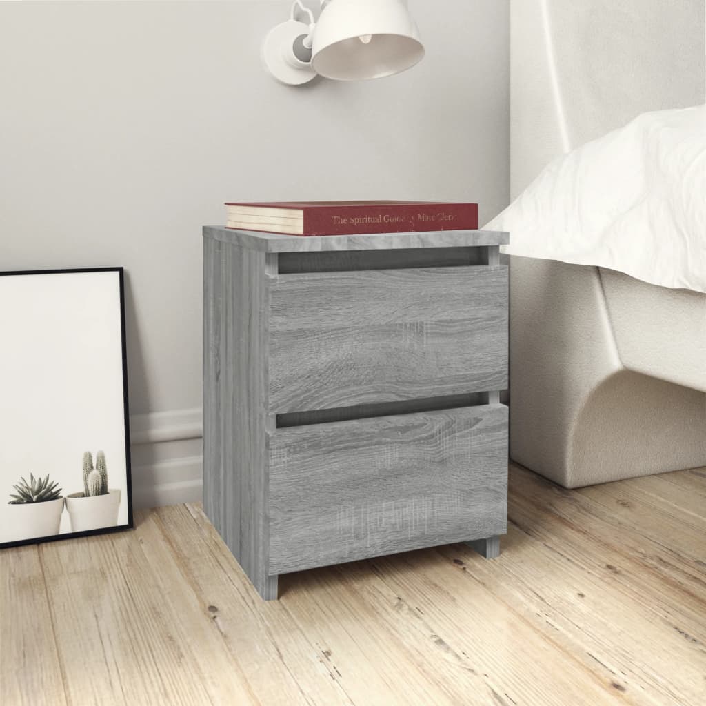 JUNG Vida Nachttisch Grau Sonoma 30×30×40 cm Holzwerkstoff