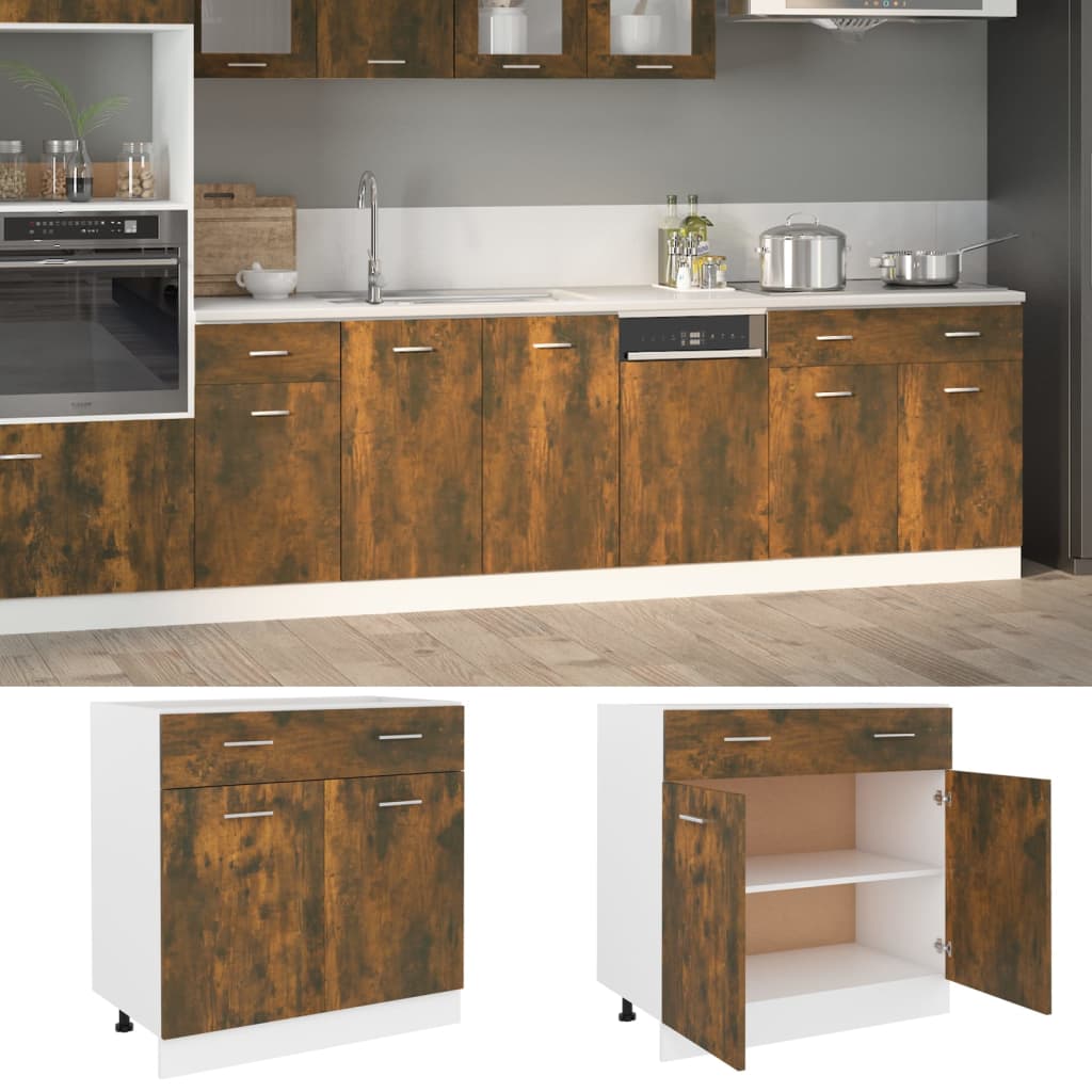 JUNG Vida Unterschrank mit Schublade Lyon Räuchereiche 80x46x81,5 cm