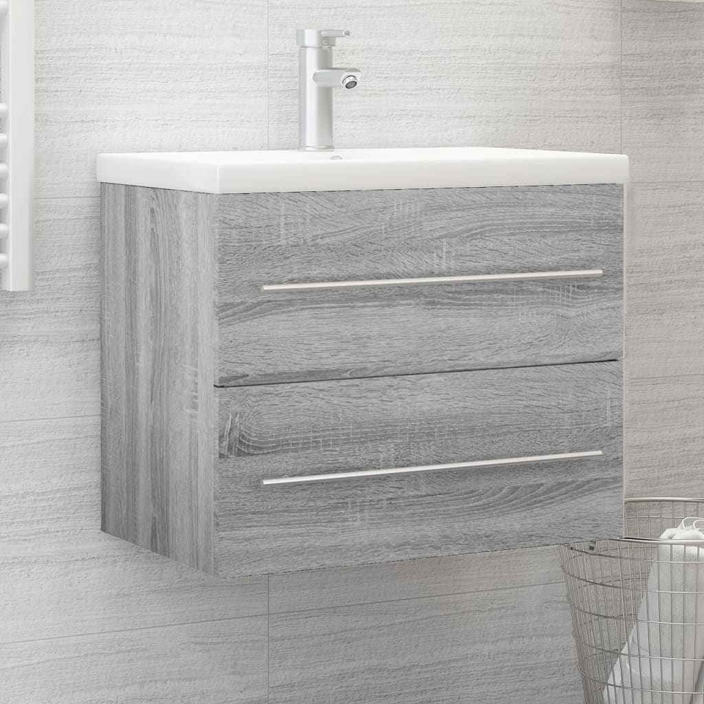 JUNG Vida Waschbeckenschrank Grau Sonoma 60x38,5x48 cm Holzwerkstoff