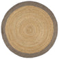 JUNG Vida Teppich Handgefertigt Jute mit Grauem Rand 240 cm