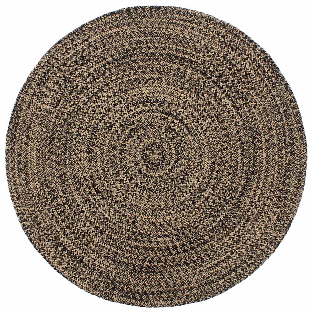 JUNG Vida Teppich Handgefertigt Jute Schwarz und Braun 180 cm