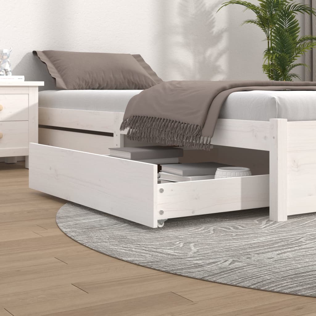 JUNG Vida Bettschubladen 2 Stk. Weiß Massivholz Kiefer
