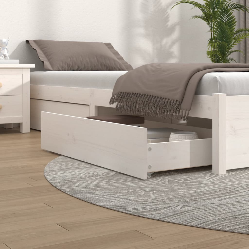 JUNG Vida Bettschubladen 4 Stk. Weiß Massivholz Kiefer