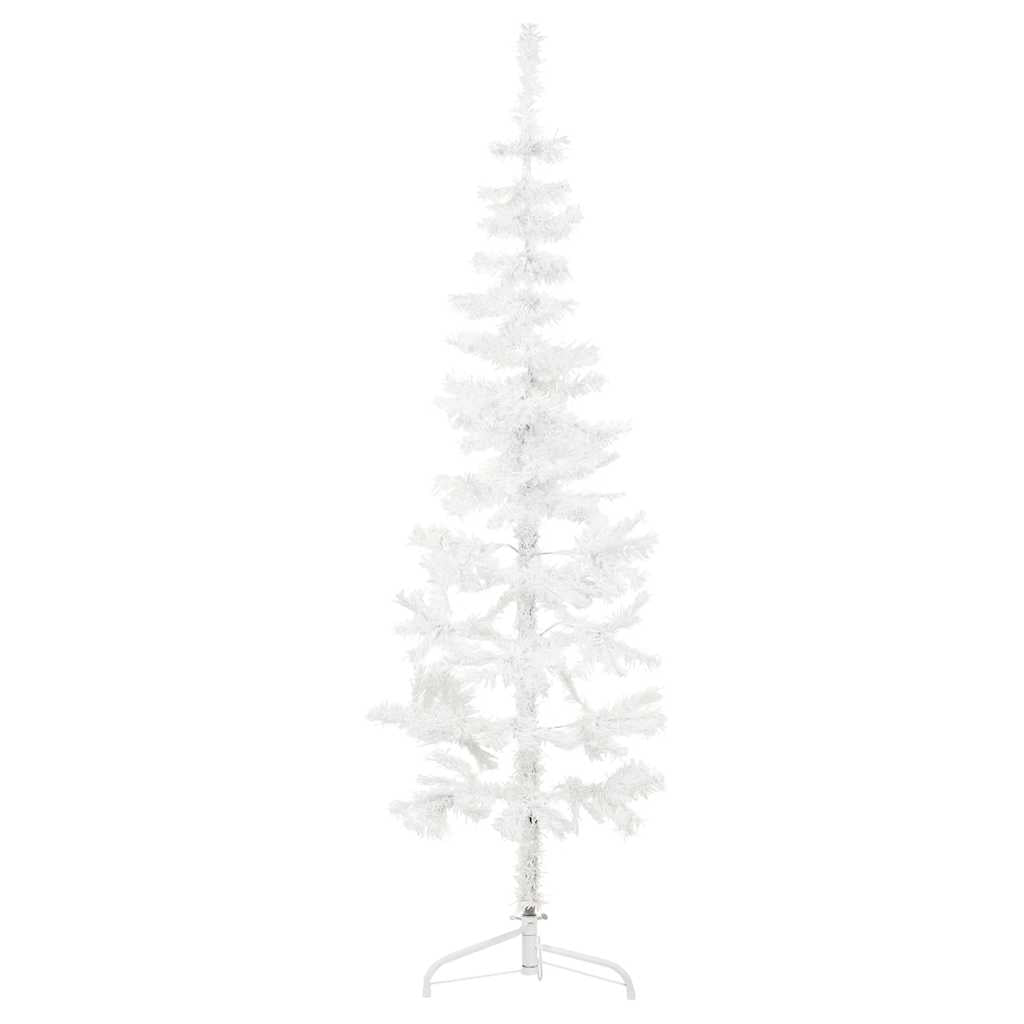 JUNG Vida Künstlicher Halb-Weihnachtsbaum mit Ständer Schlank Weiß 120 cm