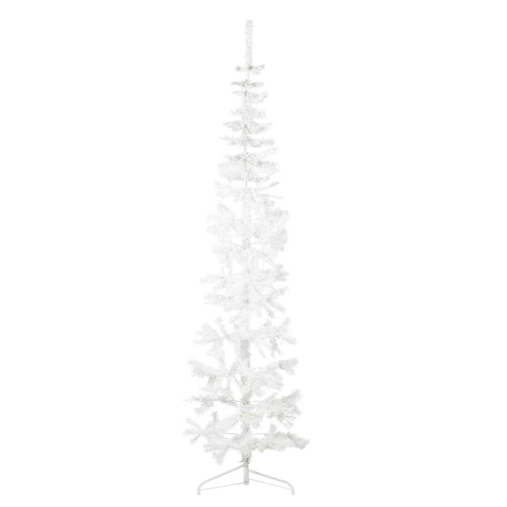 JUNG Vida Künstlicher Halb-Weihnachtsbaum mit Ständer Schlank Weiß 210 cm