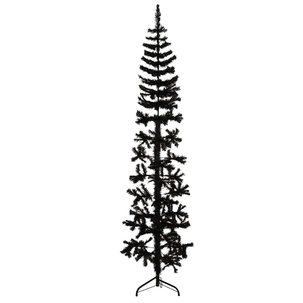 JUNG Vida Künstlicher Halb-Weihnachtsbaum Ständer Schlank Schwarz 180 cm