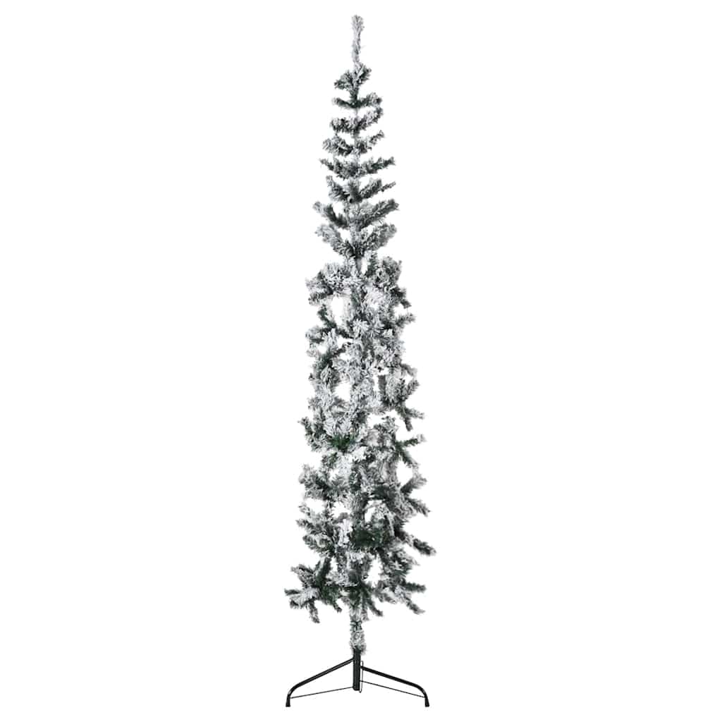 JUNG Vida Künstlicher Halb-Weihnachtsbaum mit Schnee Schlank 180 cm