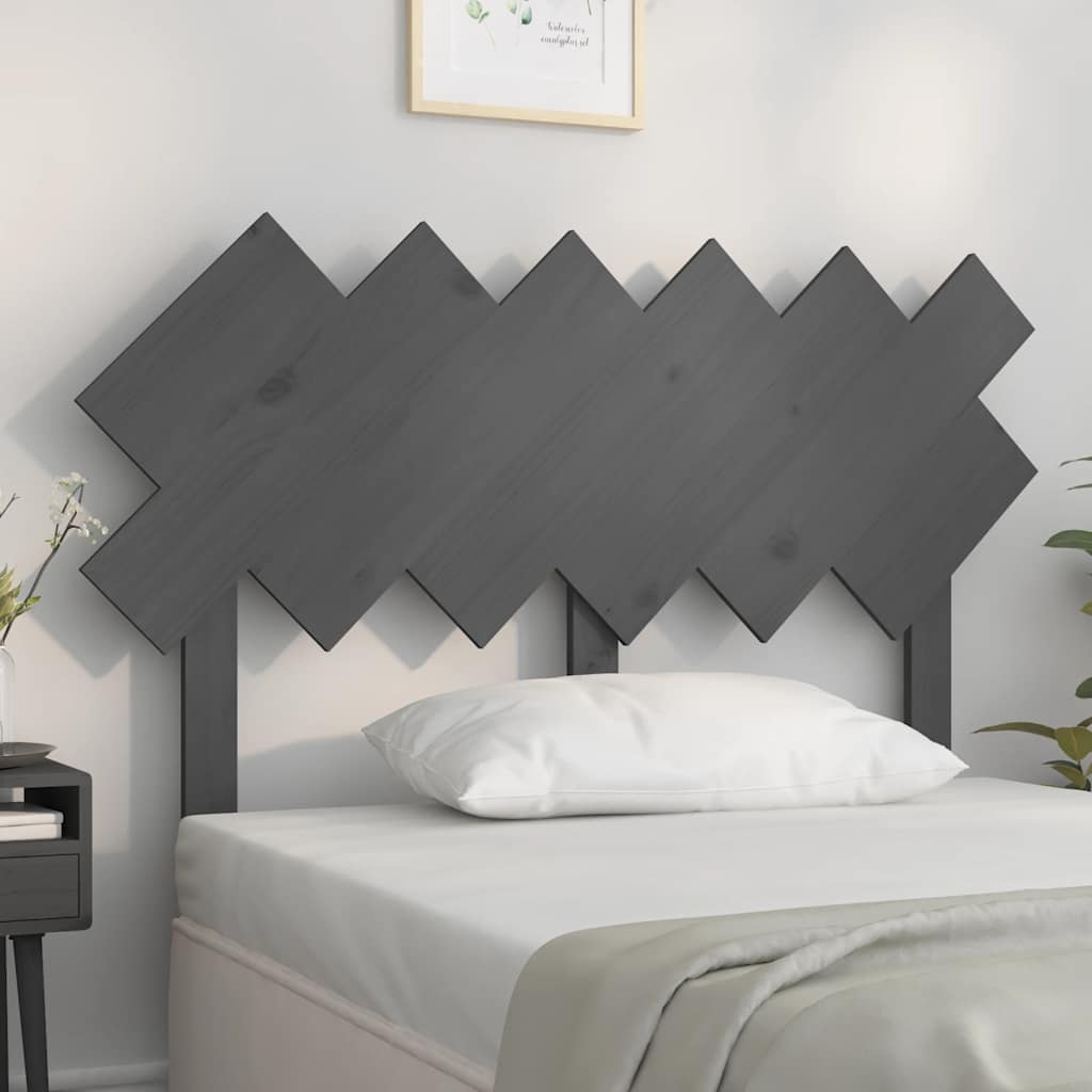 JUNG Vida Bett-Kopfteil Grau 122,5x3x80,5 cm Massivholz Kiefer