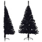 JUNG Vida Künstlicher Halb-Weihnachtsbaum mit Ständer Schwarz 150 cm PVC