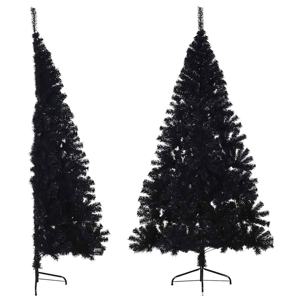 JUNG Vida Künstlicher Halb-Weihnachtsbaum mit Ständer Schwarz 180 cm PVC