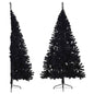 JUNG Vida Künstlicher Halb-Weihnachtsbaum mit Ständer Schwarz 180 cm PVC