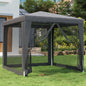 JUNG Vida Partyzelt mit 4 Mesh-Seitenwänden Anthrazit 2,5x2,5 m HDPE