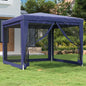 JUNG Vida Partyzelt mit 4 Mesh-Seitenwänden Blau 3x3 m HDPE