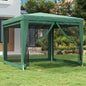 JUNG Vida Partyzelt mit 4 Mesh-Seitenwänden Grün 3x3 m HDPE