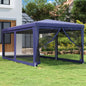 JUNG Vida Partyzelt mit 6 Mesh-Seitenwänden Blau 3x6 m HDPE