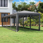 JUNG Vida Partyzelt mit 10 Mesh-Seitenwänden Anthrazit 3x12 m HDPE