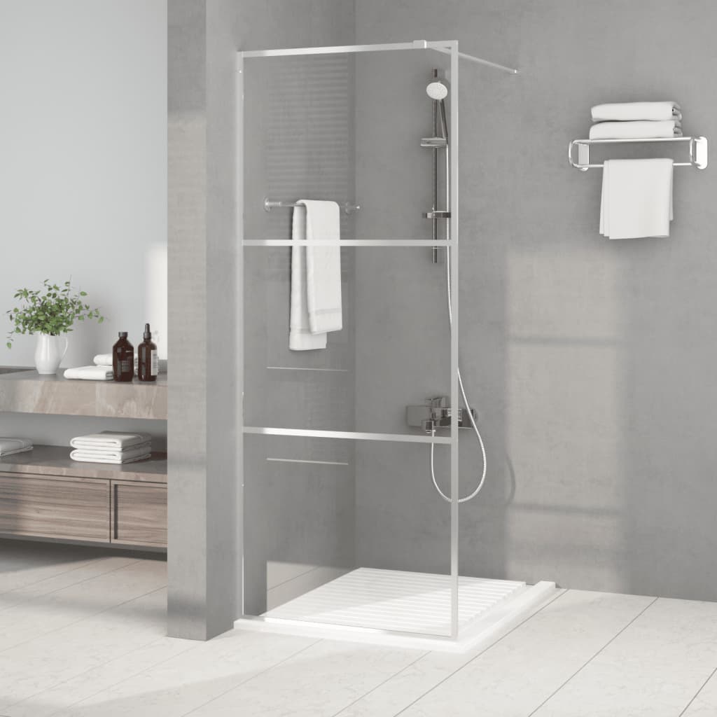 JUNG Vida Duschwand für Begehbare Dusche Silbern 80x195 cm ESG-Klarglas