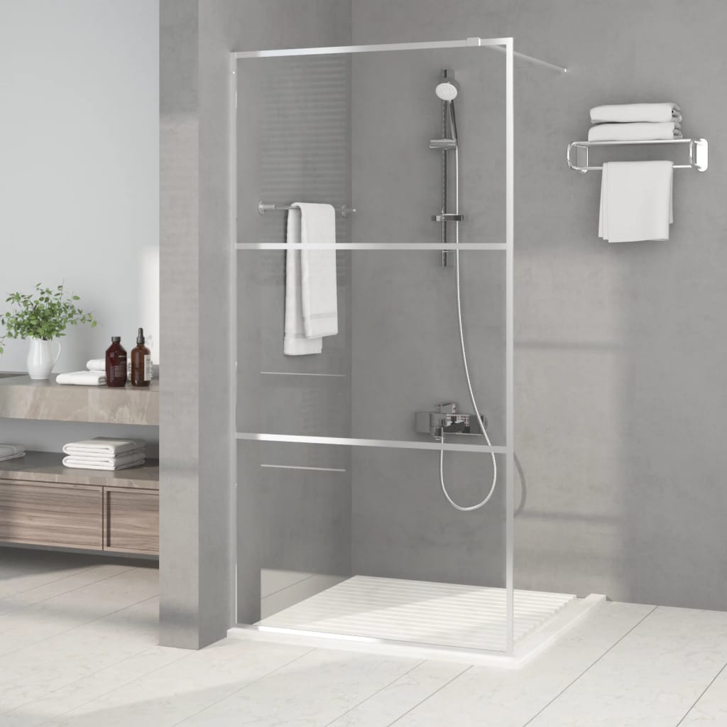 JUNG Vida Duschwand für Begehbare Dusche Silbern 100x195 cm ESG-Klarglas