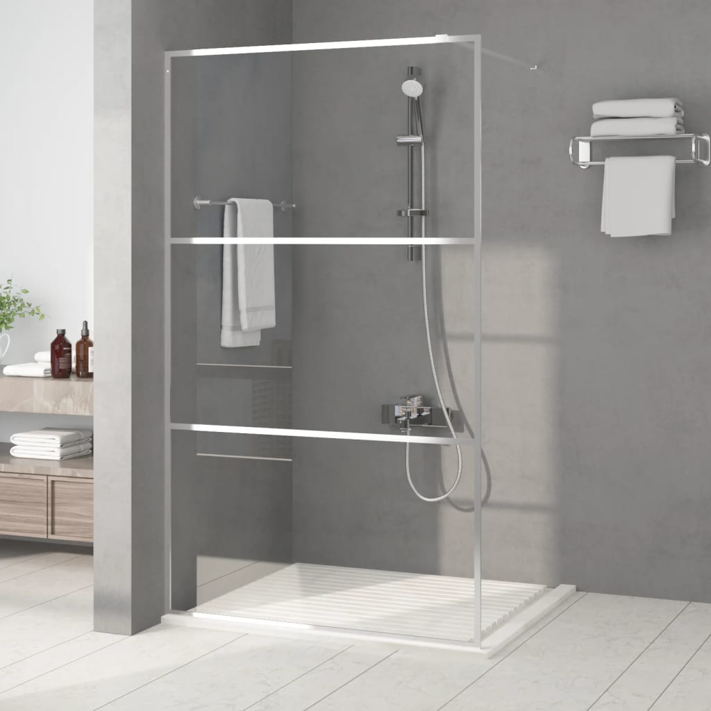 JUNG Vida Duschwand für Begehbare Dusche Silbern 115x195 cm ESG-Klarglas