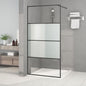 JUNG Vida Duschwand für Begehbare Dusche Schwarz 100x195 cm Halbmatt ESG