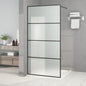 JUNG Vida Duschwand für Walk-In Dusche Schwarz 100x195 cm ESG Mattiert
