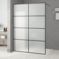 JUNG Vida Duschwand für Begehbare Dusche Schwarz 140x195 cm Matt ESG-Glas