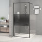 JUNG Vida Duschwand für Begehbare Dusche Schwarz 100x195 cm ESG-Glas Klar