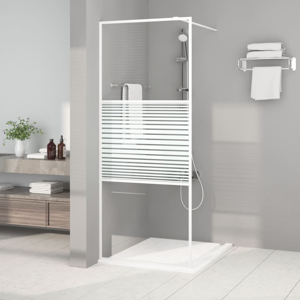 JUNG Vida Duschwand für Begehbare Dusche Weiß 80x195 cm ESG-Klarglas