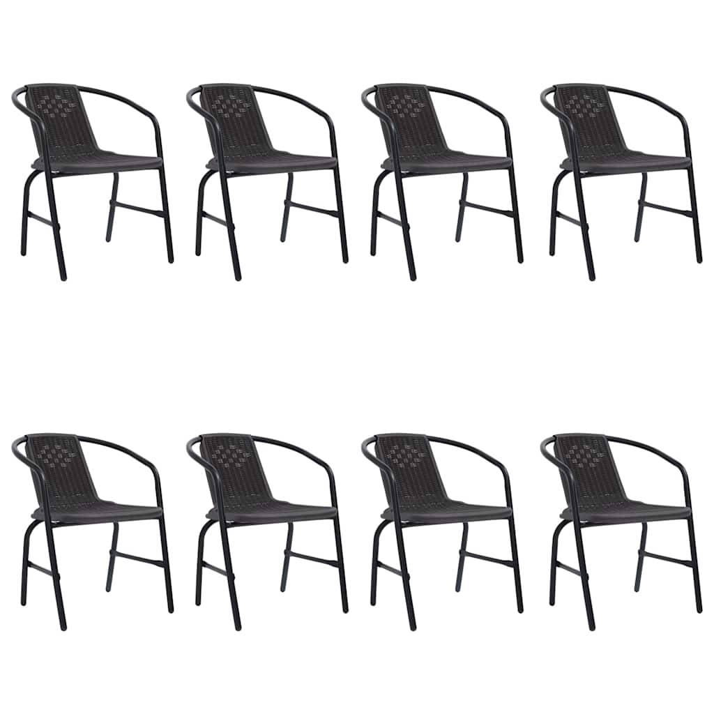 JUNG Vida Gartenstühle 8 Stk. Rattan-Optik Kunststoff und Stahl 110 kg
