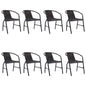 JUNG Vida Gartenstühle 8 Stk. Rattan-Optik Kunststoff und Stahl 110 kg