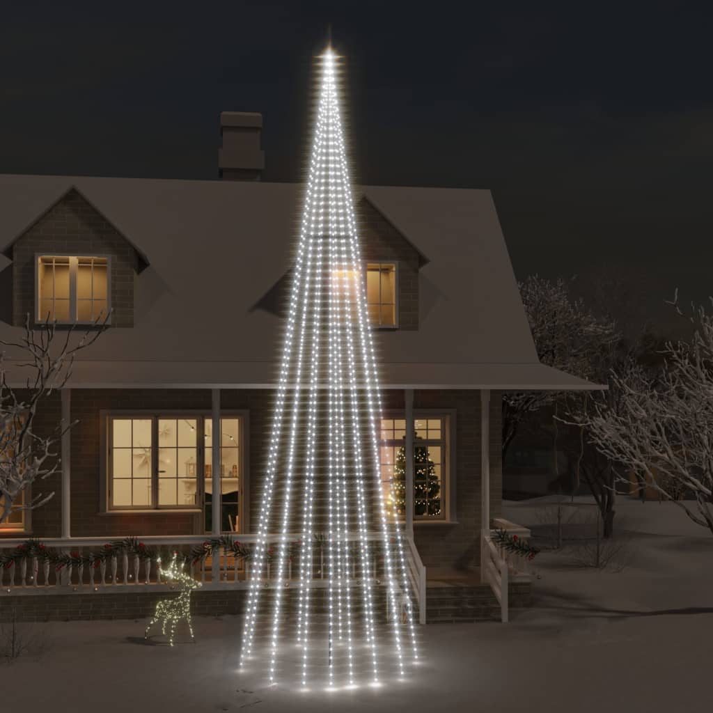 JUNG Vida LED-Weihnachtsbaum für Fahnenmast Kaltweiß 1134 LEDs 800 cm