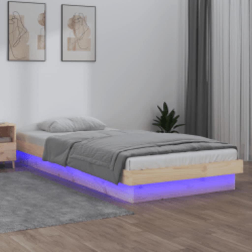 JUNG Vida Massivholzbett mit LED-Beleuchtung 100x200 cm