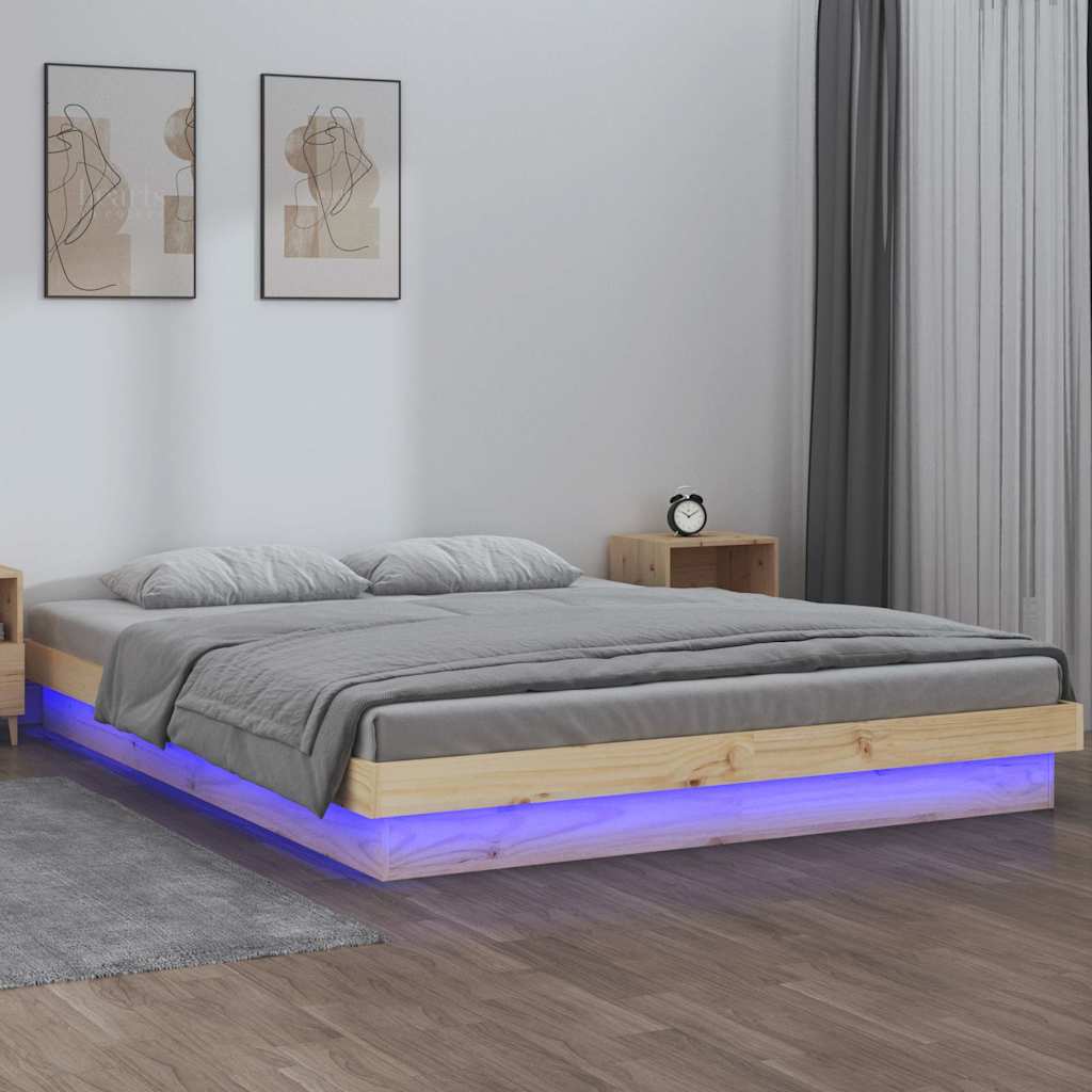 JUNG Vida Massivholzbett mit LEDs 150x200 cm