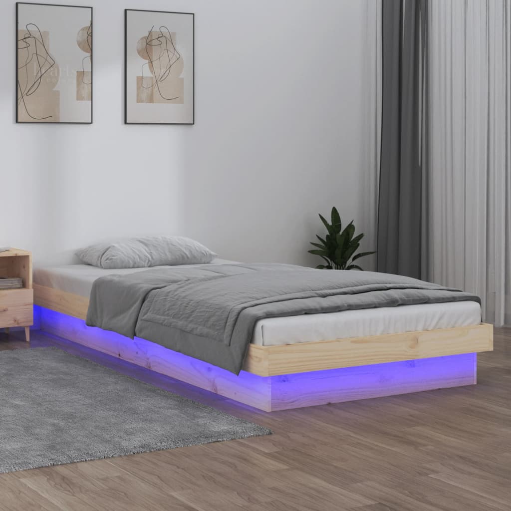 JUNG Vida Massivholzbett mit LEDs 75x190 cm