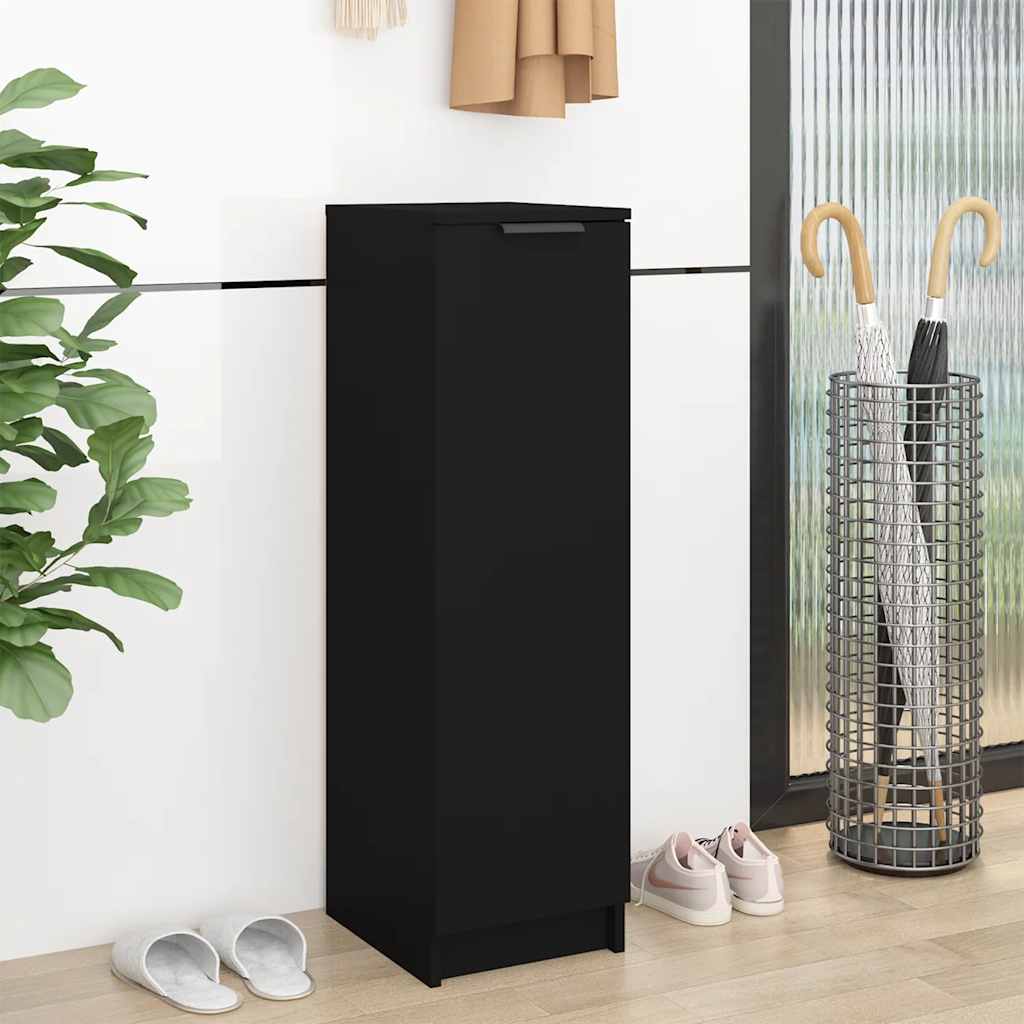 JUNG Vida Schuhschrank Schwarz 30x35x100 cm Holzwerkstoff