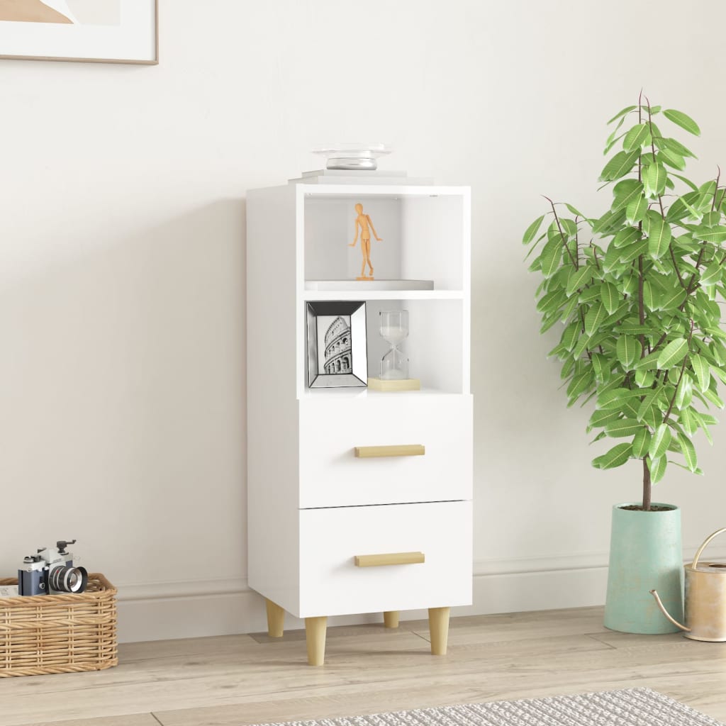 JUNG Vida Sideboard Hochglanz-Weiß 34,5x34x90 cm Holzwerkstoff