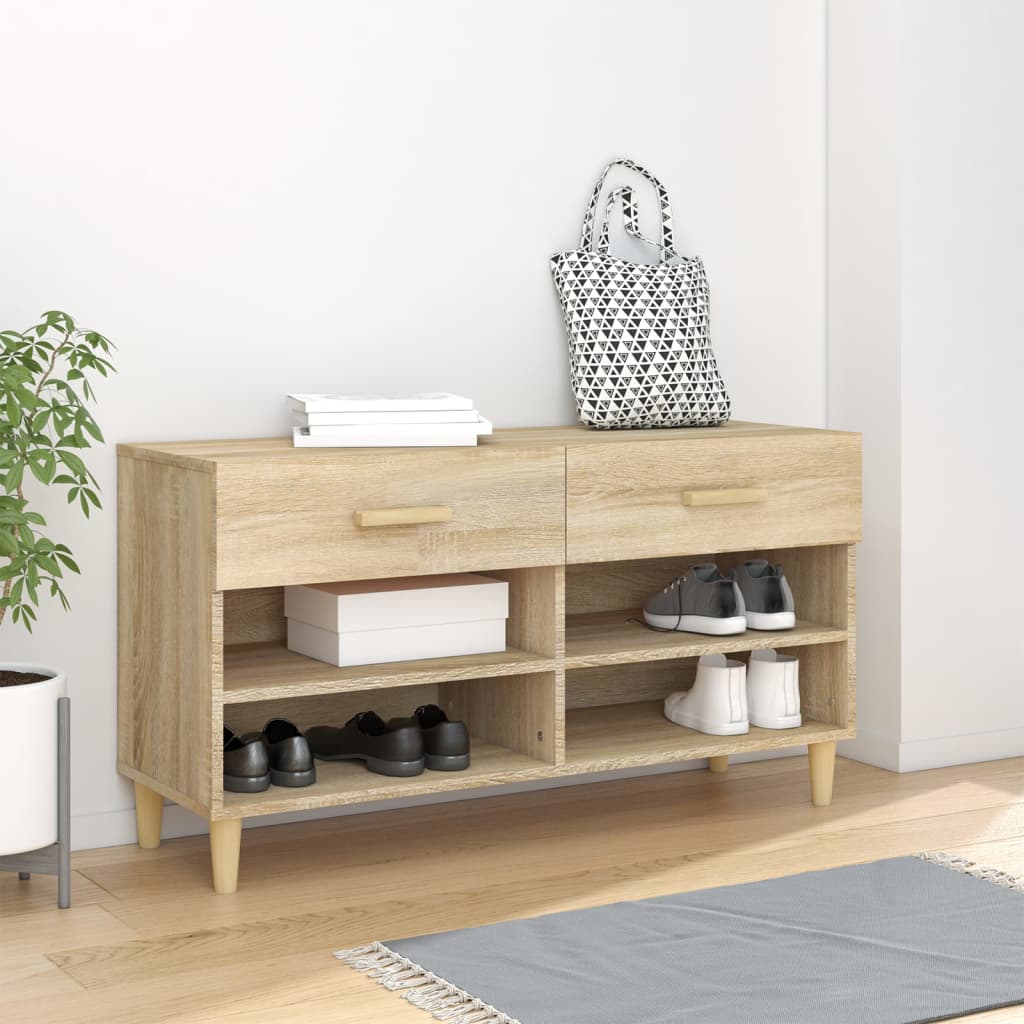 JUNG Vida Schuhschrank Sonoma-Eiche 102x35x55 cm Holzwerkstoff