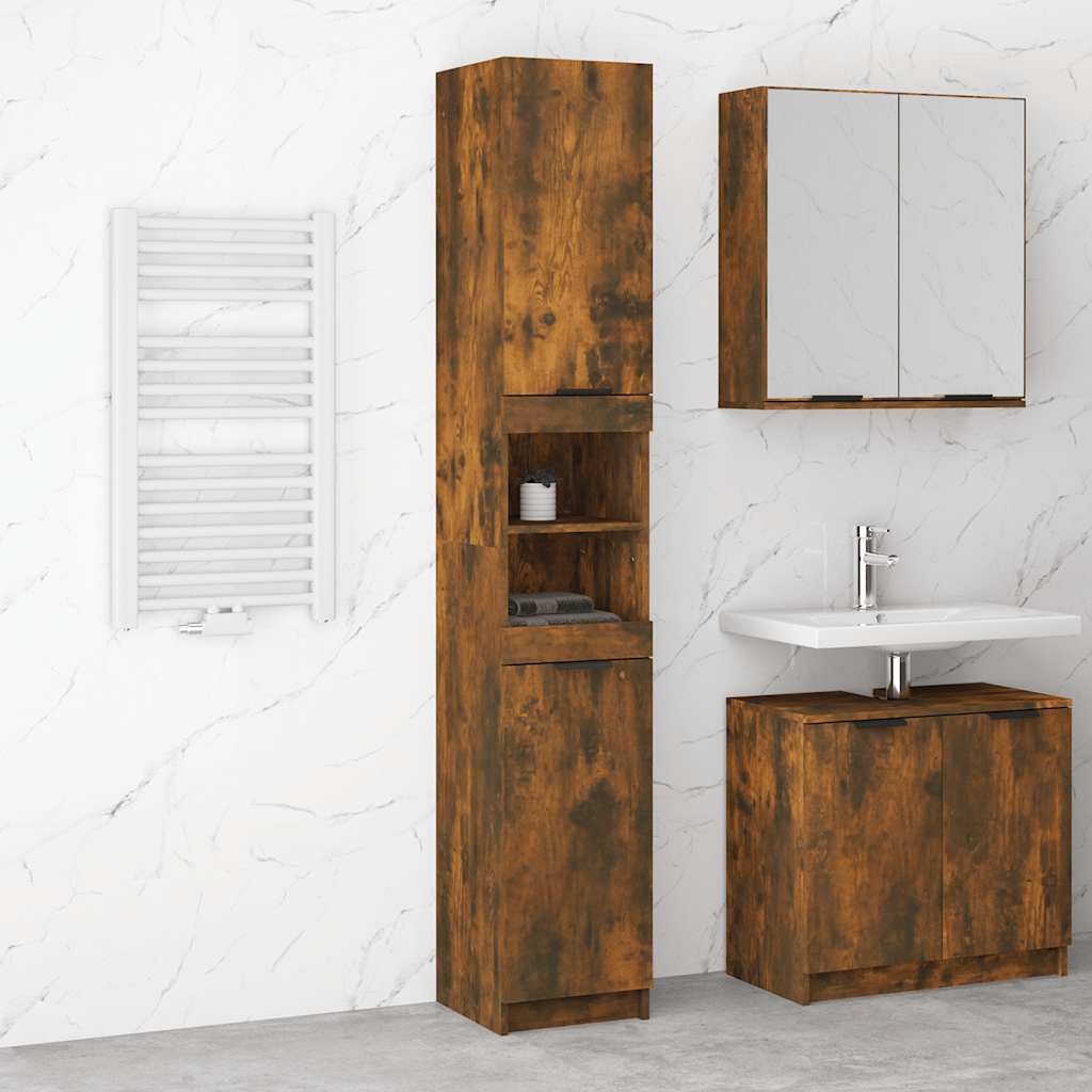JUNG Vida Badschrank Räuchereiche 32x34x188,5 cm Holzwerkstoff