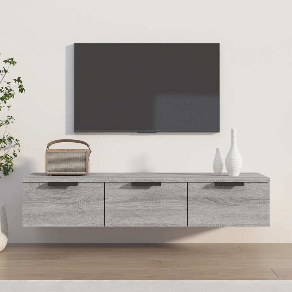 JUNG Vida Wandschrank Grau Sonoma 102x30x20 cm Holzwerkstoff