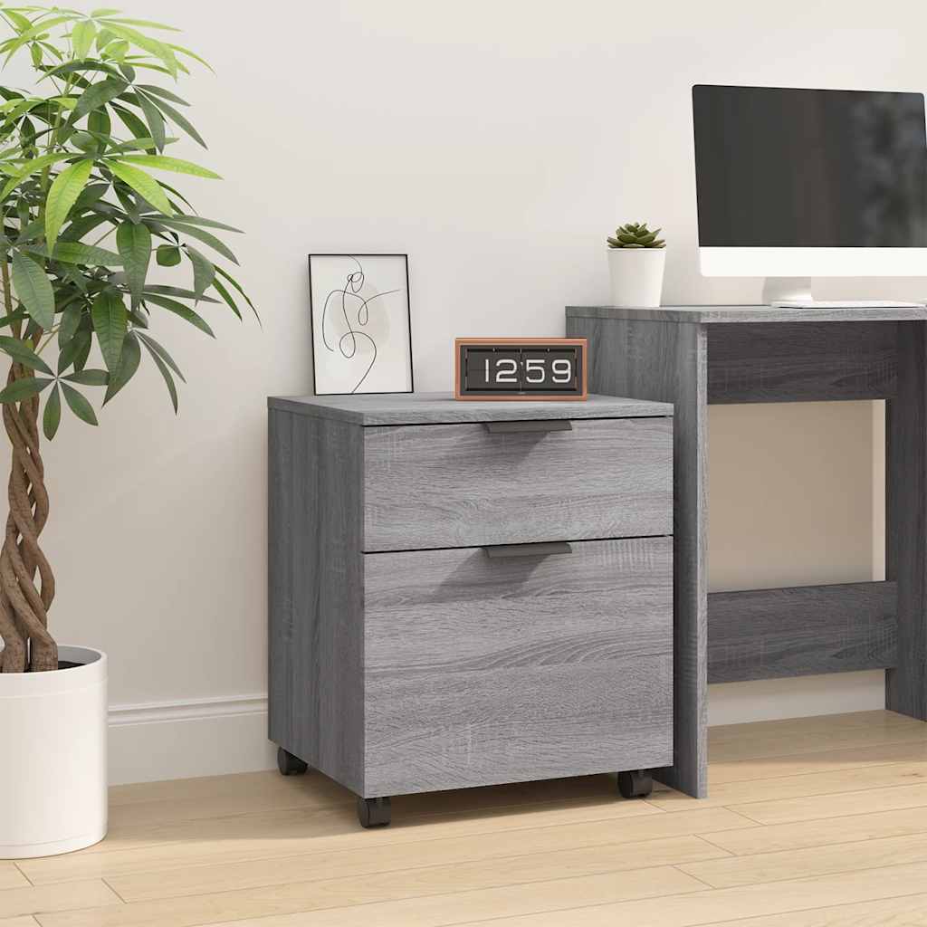 JUNG Vida Mobiler Aktenschrank mit Rollen Grau Sonoma 45x38x54 cm