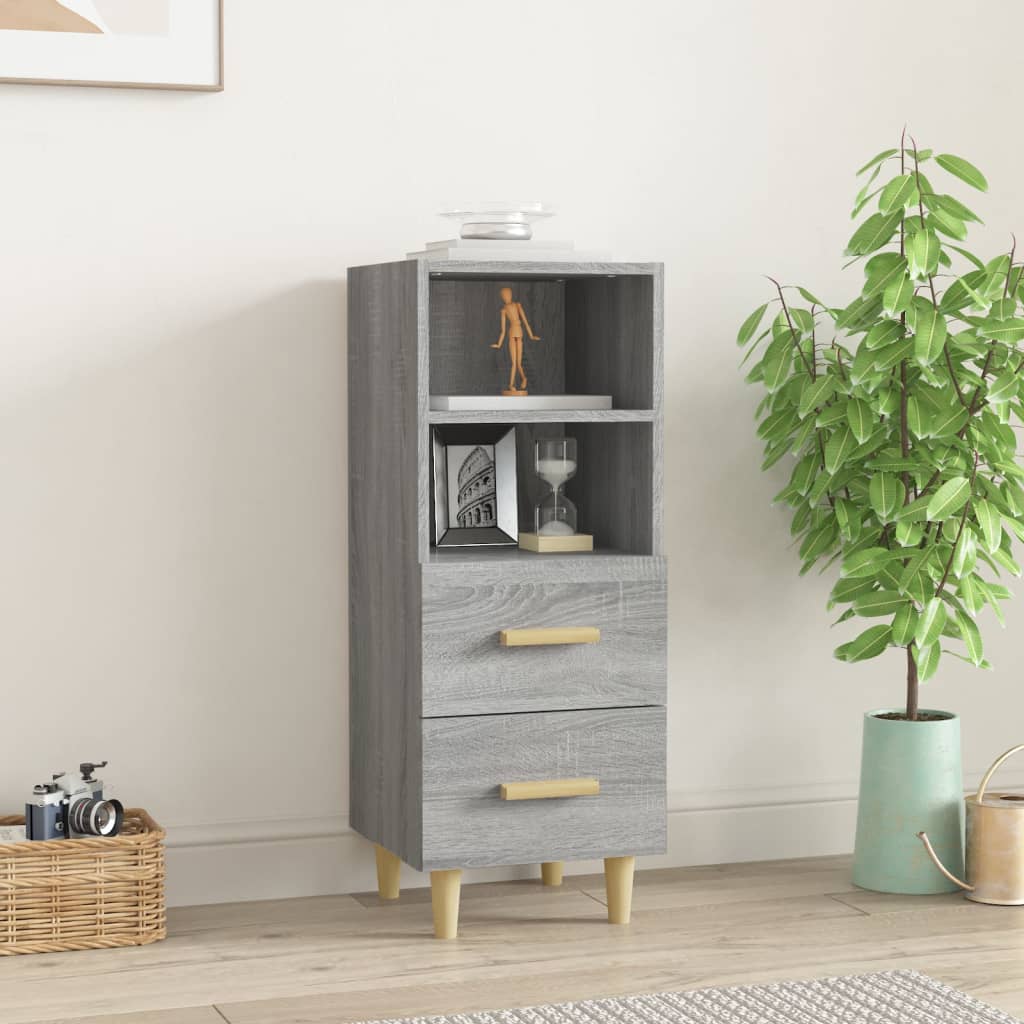 JUNG Vida Sideboard Grau Sonoma 34,5x34x90 cm Holzwerkstoff