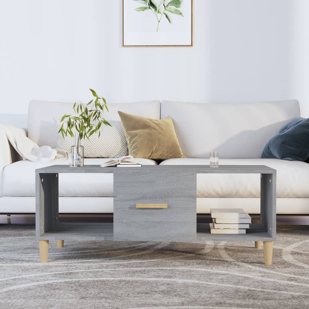 JUNG Vida Couchtisch Grau Sonoma 102x50x40 cm Holzwerkstoff