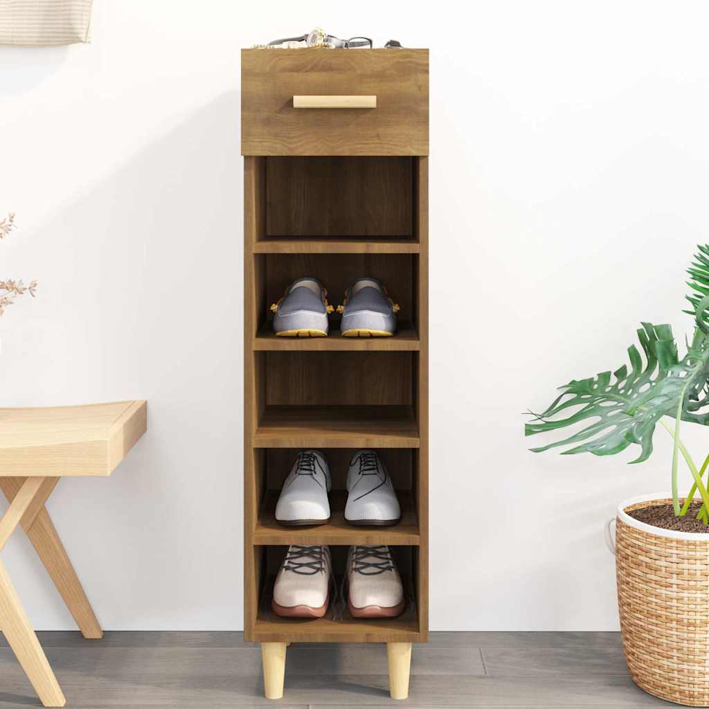 JUNG Vida Schuhschrank Braun Eichen-Optik 30x35x105 cm Holzwerkstoff