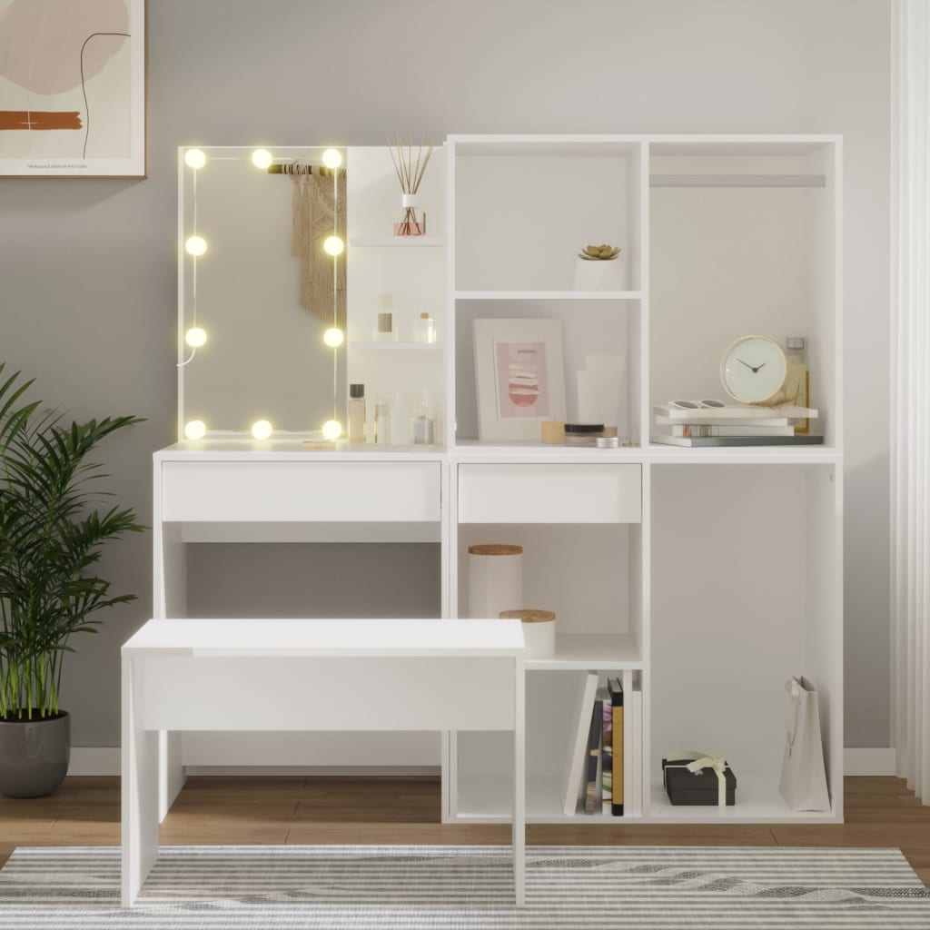 JUNG Vida Schminktisch-Set mit LED Weiß Holzwerkstoff