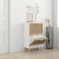 JUNG Vida Schuhschrank Weiß 52x25x80 cm Holzwerkstoff & Rattan Natur