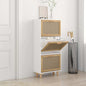 JUNG Vida Schuhschrank Weiß 52x25x115 cm Holzwerkstoff & Rattan Natur