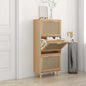 JUNG Vida Schuhschrank Braun 52x25x115 cm Holzwerkstoff & Rattan Natur