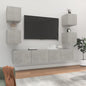 JUNG Vida 6-tlg. TV-Schrank-Set Betongrau Holzwerkstoff