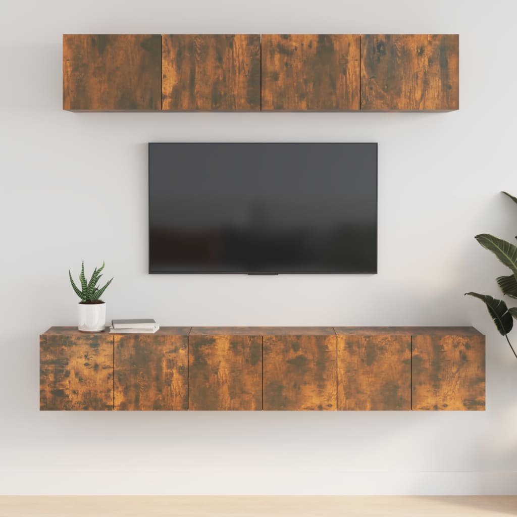 JUNG Vida 5-tlg. TV-Schrank-Set Räuchereiche Holzwerkstoff